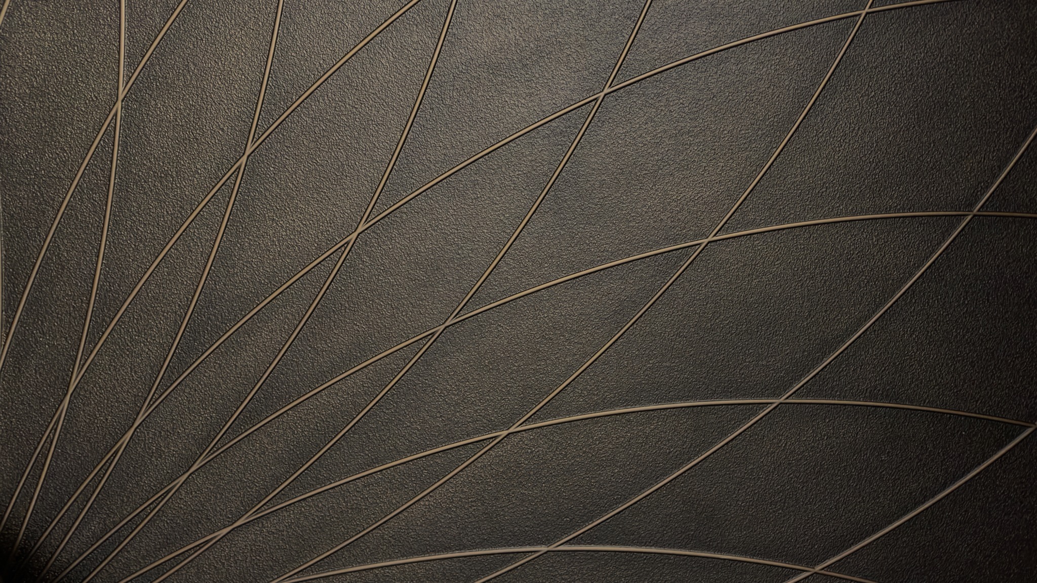 Fine bronze lines radiating across a textured dark entrance surface